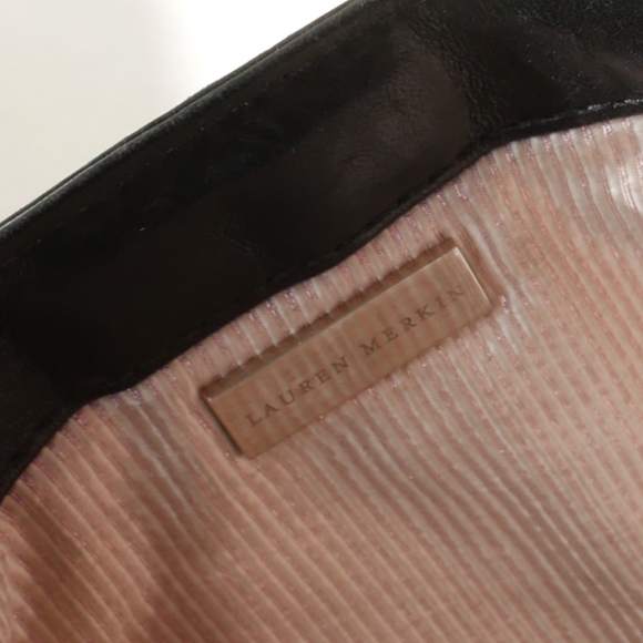 Lauren Merkin Classic Black Leather Clutch - Picture 2 of 3